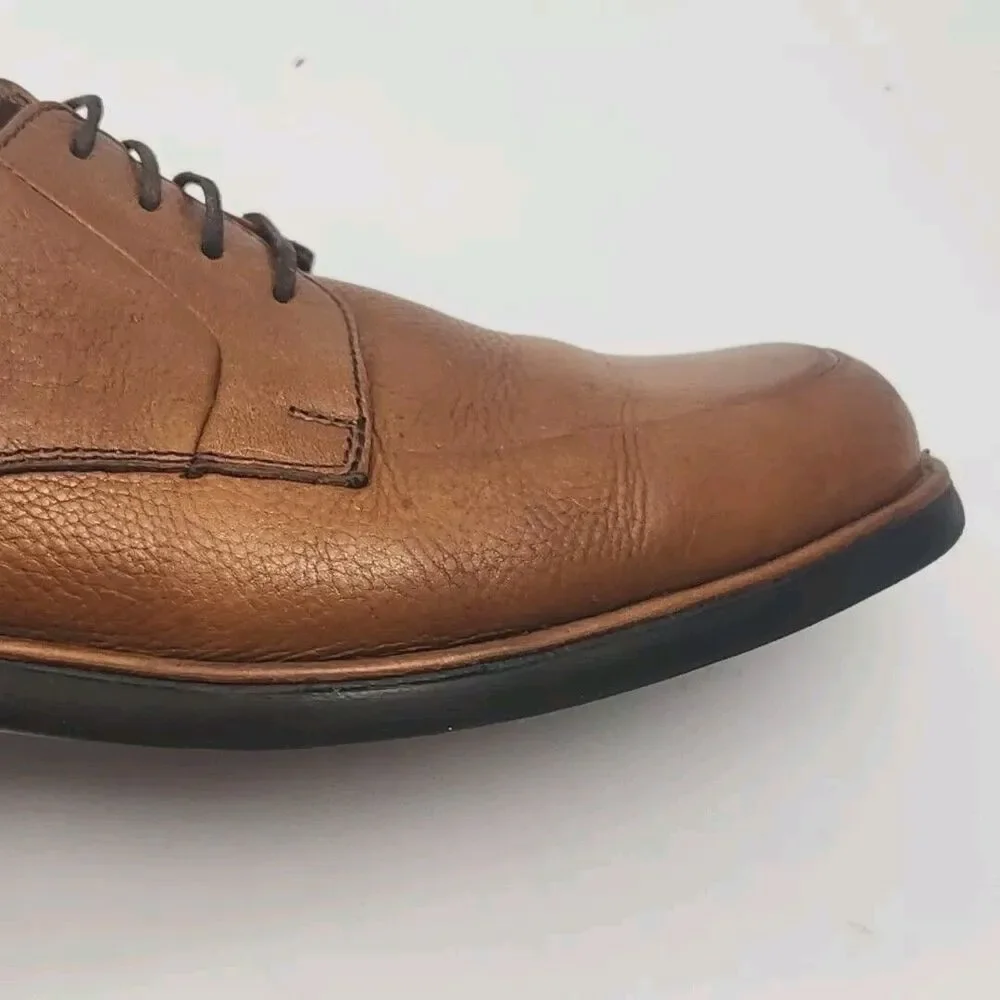 Carlo Morandi Leather Shoes Oxford Brown Men Sz 9.5 40 Anatomic Gel Non-Skid